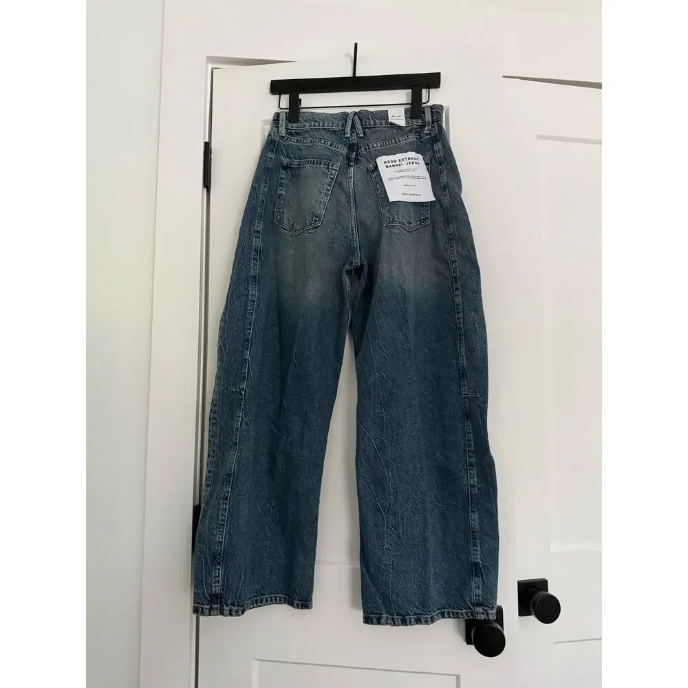 $179 New Good American Good Extreme Barrel Jeans - 00 / 24